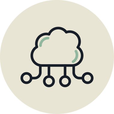 Bulut bilgi işlem renkli vektör simgesi