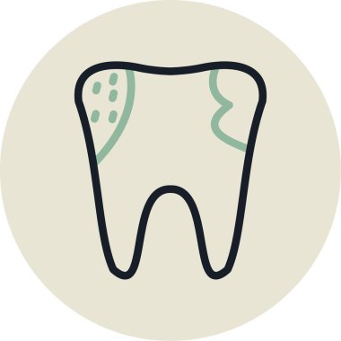 Diş simgesinin vektör illüstrasyonu