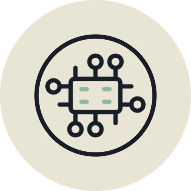 vektör cpu simgesi illüstrasyonu