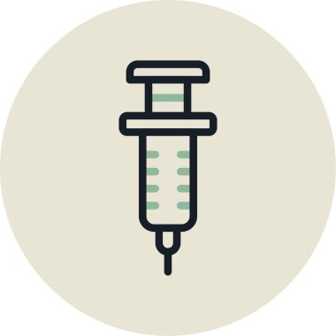 Şırınga ikonu. Aşı vektör simgelerinin web için özet çizimi