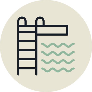 Merdiven. Web simgesi basit illüstrasyon