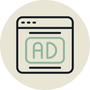 reklam reklam ikonu doldurulmuş ana hatları biçiminde