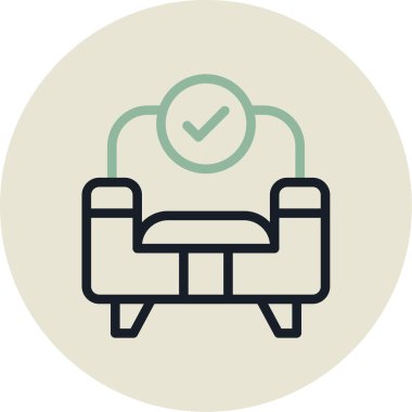 kanepe ikonu vektör illüstrasyonu