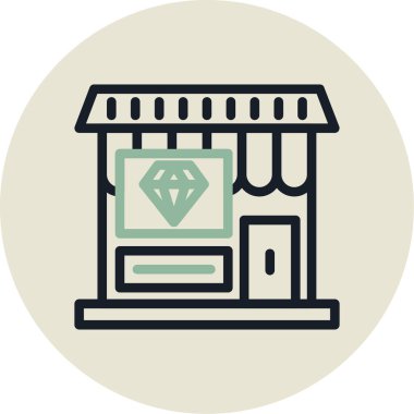 Dükkan. Web simgesi basit illüstrasyon