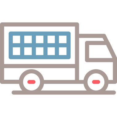 kamyon düz vektör simgesi