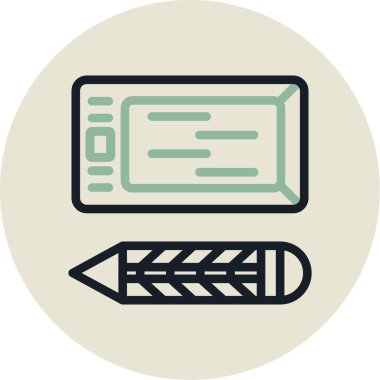 Bir kalem simgesinin vektör illüstrasyonu