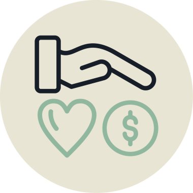 hayırsever renkli vektör simgesi.