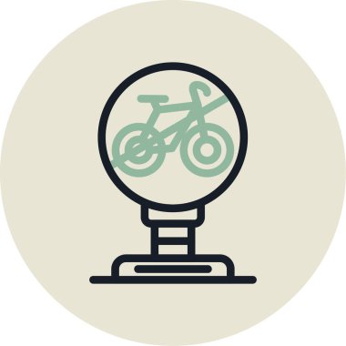 Elektrikli bisiklet. Web simgesi basit illüstrasyon