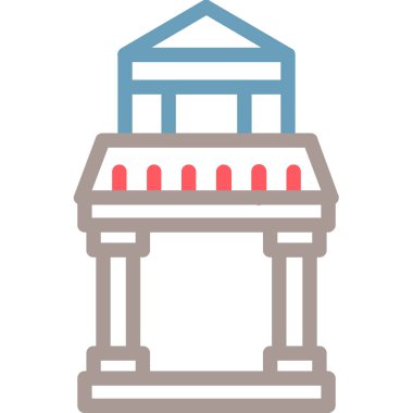 Bina simgesi. Web illüstrasyonu