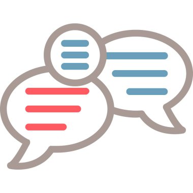 baloncuk sohbet simgesi düz hatlı