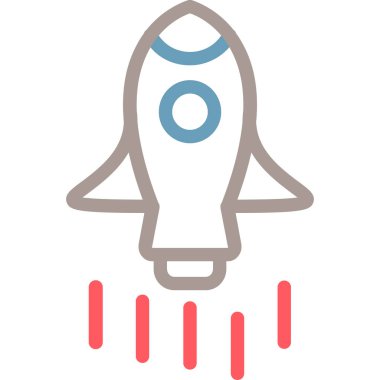 roket ikonu vektör illüstrasyonu