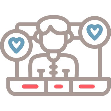 çevrimiçi sohbet renk çizgisi simgesi