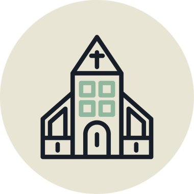 Kiliseye. Web simgesi basit illüstrasyon