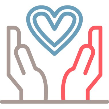 Kalp. Web simgesi basit illüstrasyon