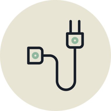 elektrik soket simgesi vektör illüstrasyonu