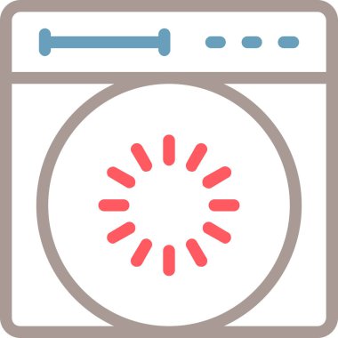 çamaşır makinesi ikon vektör çizimi