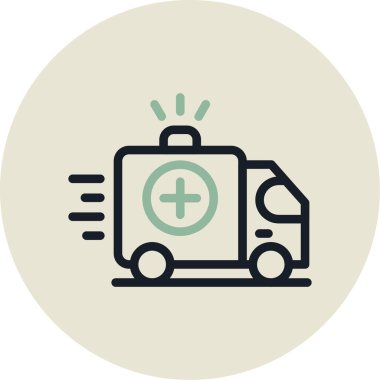 Ambulans vektör satırı simgesi