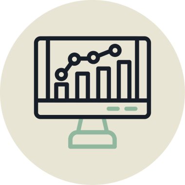 İş grafiği Web simgesi basit illüstrasyon