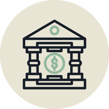 Banka. Web simgesi basit illüstrasyon