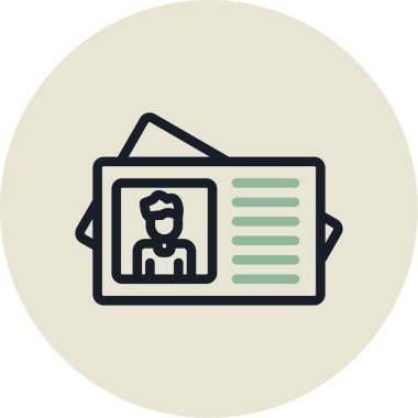 Kimlik kartı simgesi, vektör illüstrasyonu