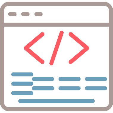 Programlama. Web simgesi basit illüstrasyon