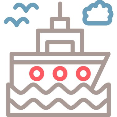 Gemi. Web simgesi basit illüstrasyon