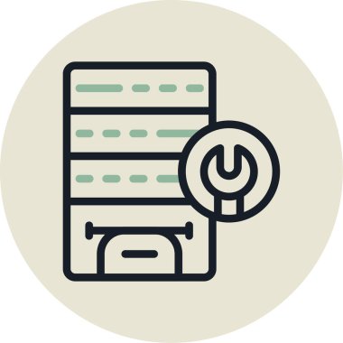 sunucu vektör simgesi modern basit illüstrasyon, kişisel veri ve web tasarım ögeleri