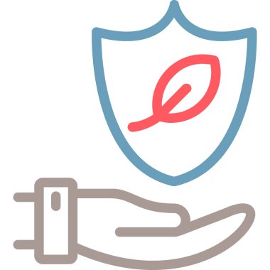 Kalkan simgesi vektör illüstrasyon tasarımı ile el