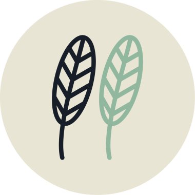 Yapraklı bir dalın vektör illüstrasyonu.