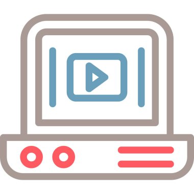 video. Web simgesi basit illüstrasyon