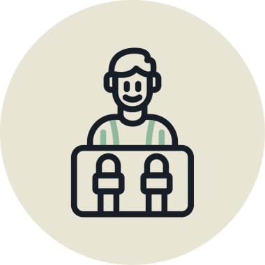 Sandalyedeki bir adamın vektör çizimi