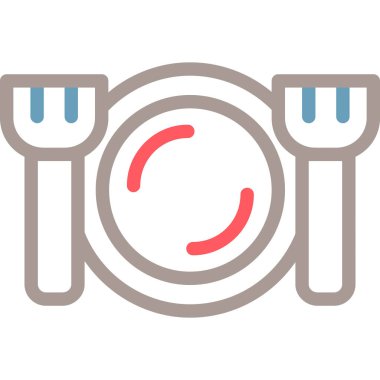 yiyecek ve içecek renkli vektör simgesi.