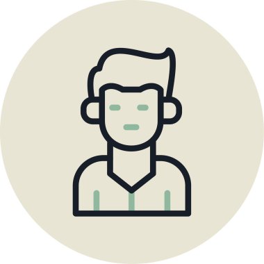 Man avatar simgesi, vektör illüstrasyonu