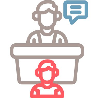 Müşteri servisi. Web simgesi basit illüstrasyon