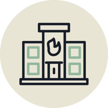 Bir şömine simgesinin vektör illüstrasyonu