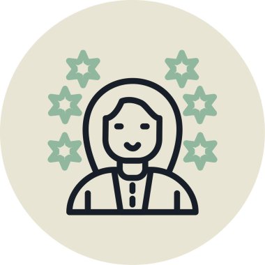 avatar kız simgesi ile doldurulmuş dış hat biçimi