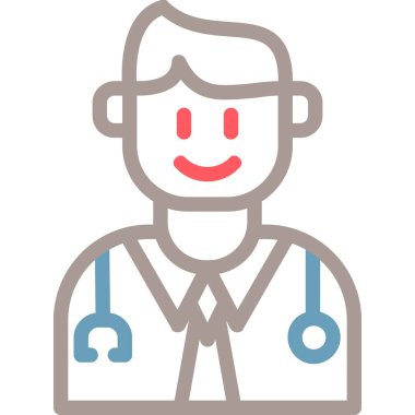 Doktor. Web simgesi basit illüstrasyon