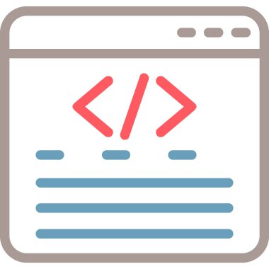 Tarayıcı programlama kod simgesi düz biçimli