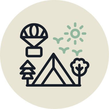 Kamp çadırı simgesinin vektör çizimi