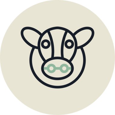 inek simgesi, vektör illüstrasyonu