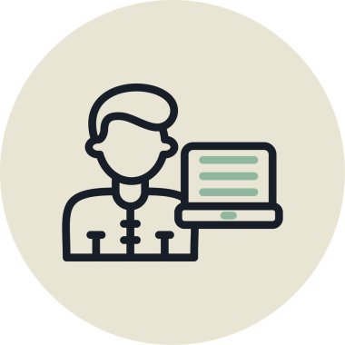 iş adamı simgesi, vektör illüstrasyonu