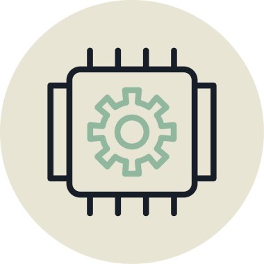 İşlemci. Web simgesi basit illüstrasyon