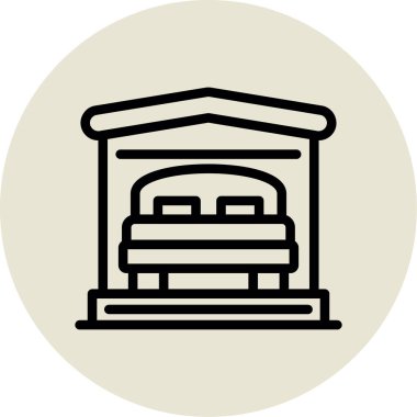 Bir çadır simgesinin vektör illüstrasyonu