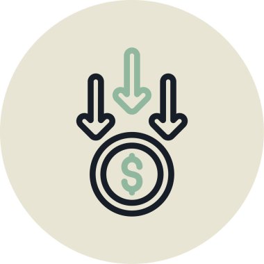 Vektör çizim dolar işareti simgesi