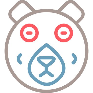 Ayı yüz simgesi, vektör illüstrasyonu