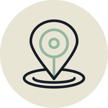 konum haritası pin simgesi ana hat biçiminde