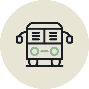 Otobüs. Web simgesi basit illüstrasyon