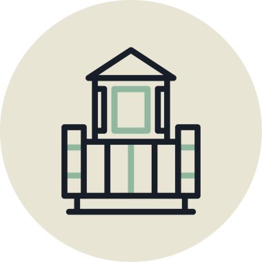 Banka binası. Basit resimleme