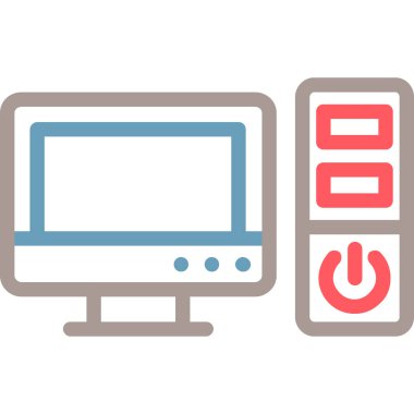 bilgisayar monitörü ikon vektör illüstrasyonu