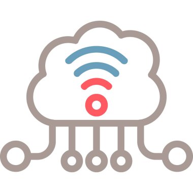 wifi bulut ağ vektör çizimi